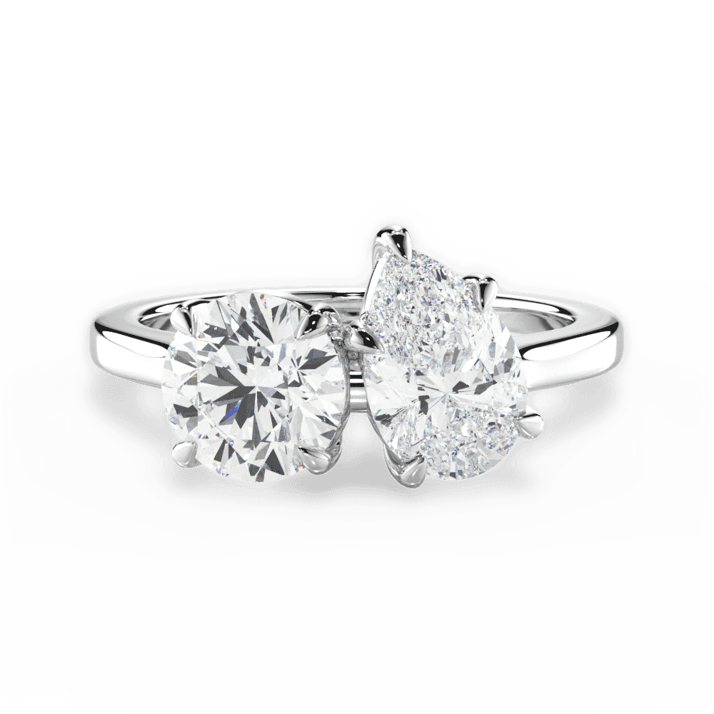 14kt White Gold/18kt White Gold/Platinum/pear/top