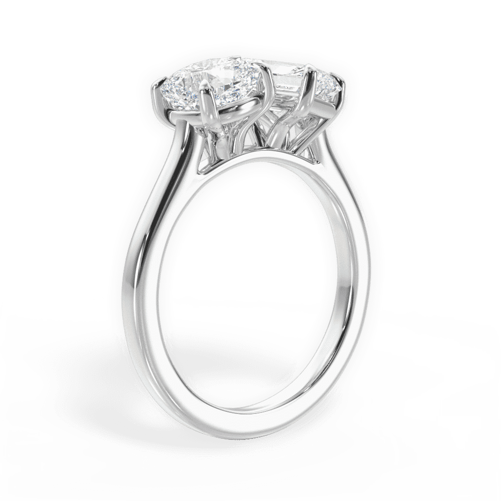 14kt White Gold/18kt White Gold/Platinum/radiant/front