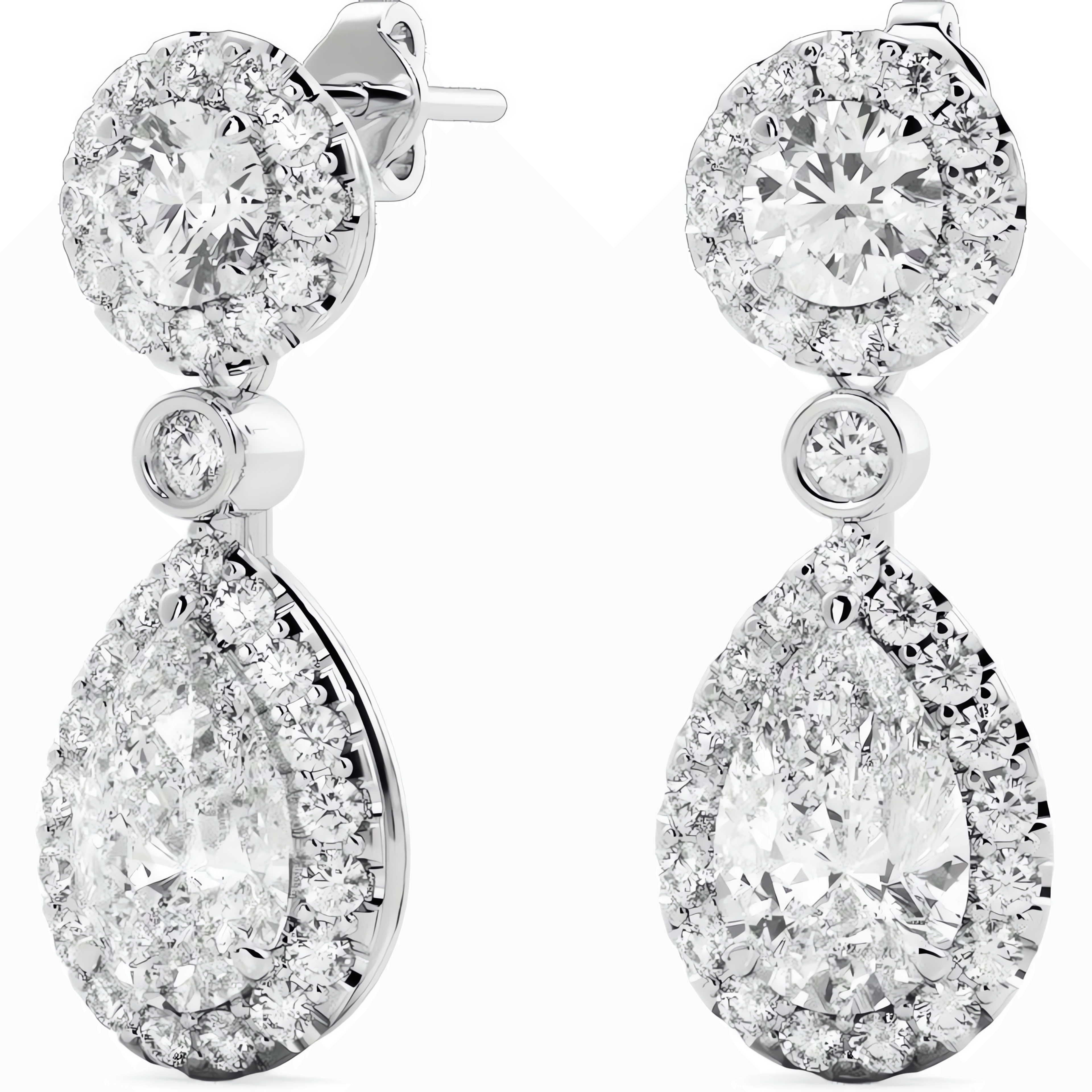 14kt white gold/18kt white gold/platinum/1.00 ctw/3.00 ctw/top