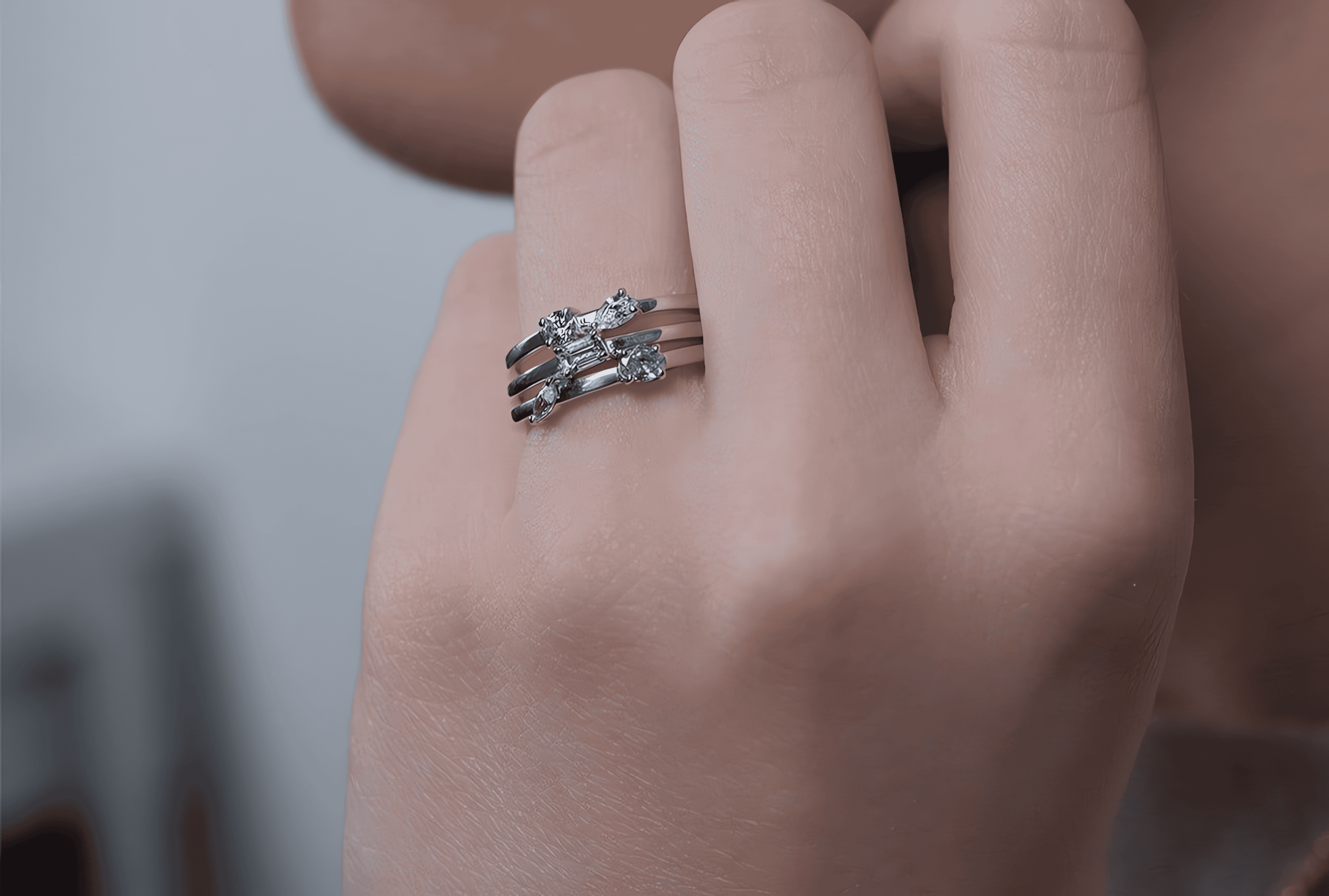 14kt white gold/18kt white gold/18kt yellow gold/18kt rose gold/platinum/earth grown/lab grown/on model