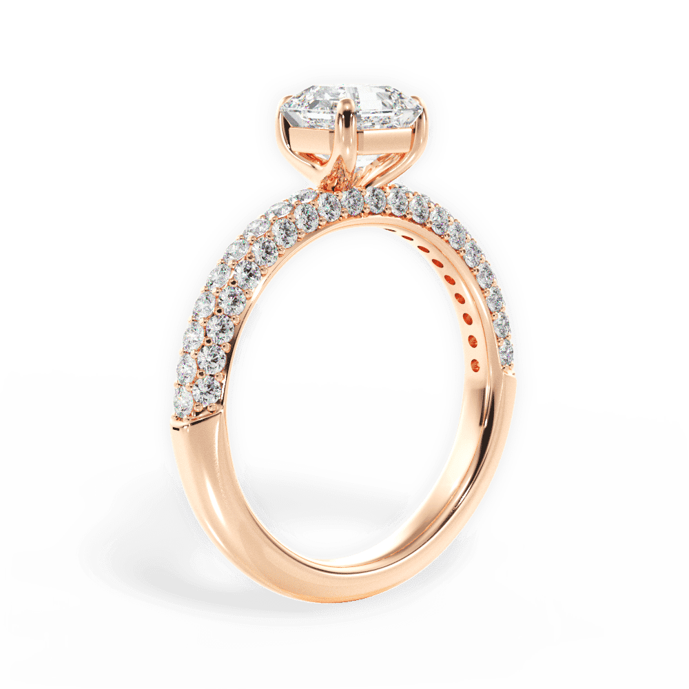 14kt Rose Gold/18kt Rose Gold/asscher/front