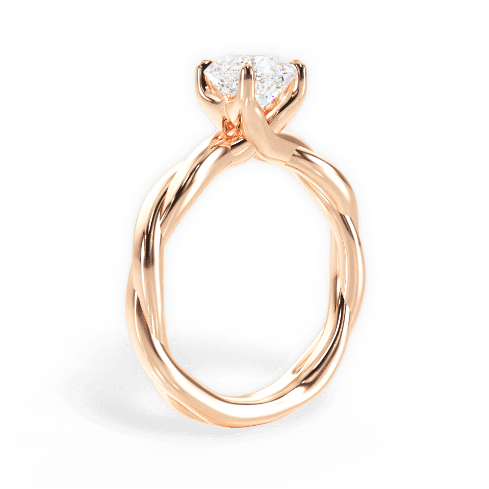 14kt Rose Gold/18kt Rose Gold/asscher/front