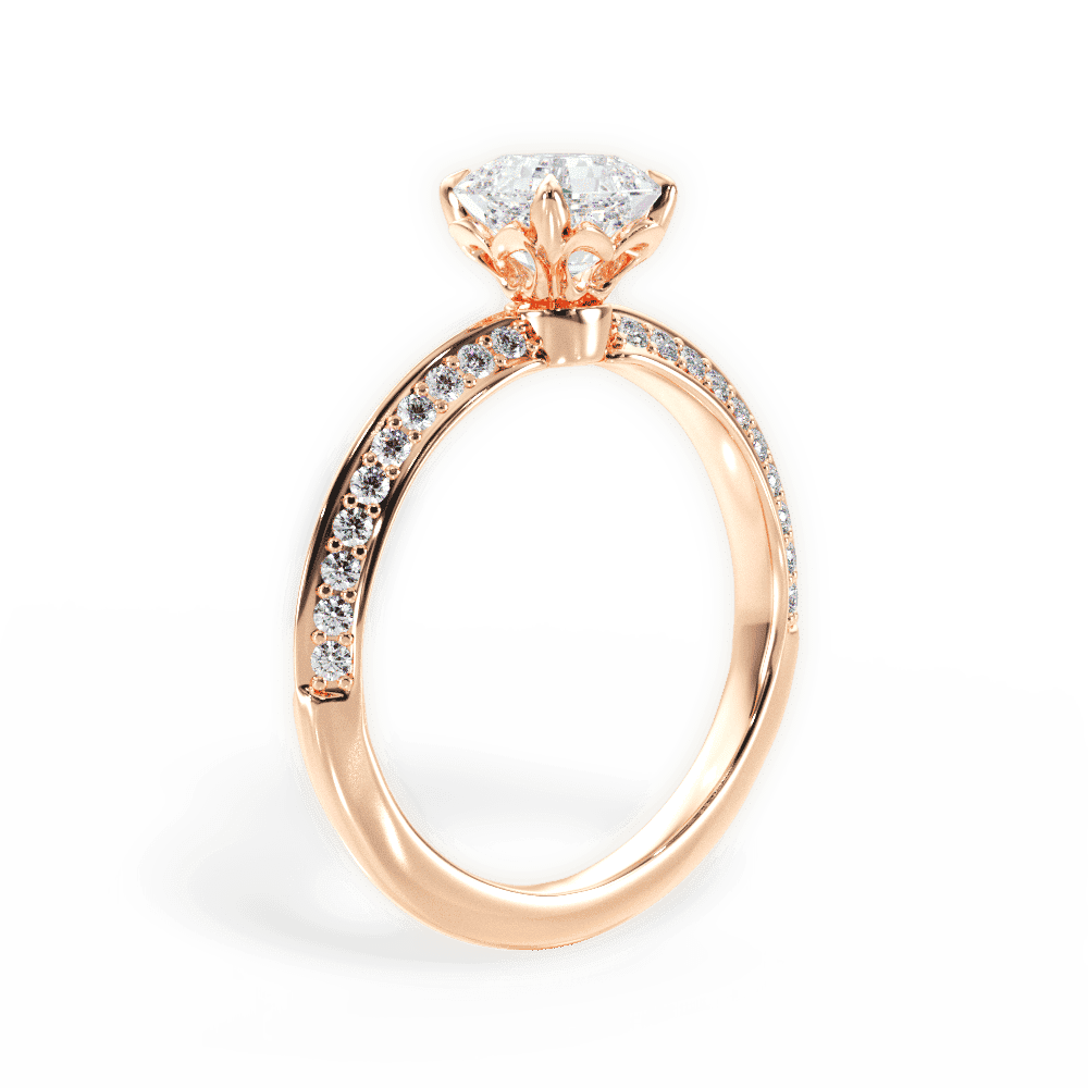 14kt Rose Gold/18kt Rose Gold/asscher/front