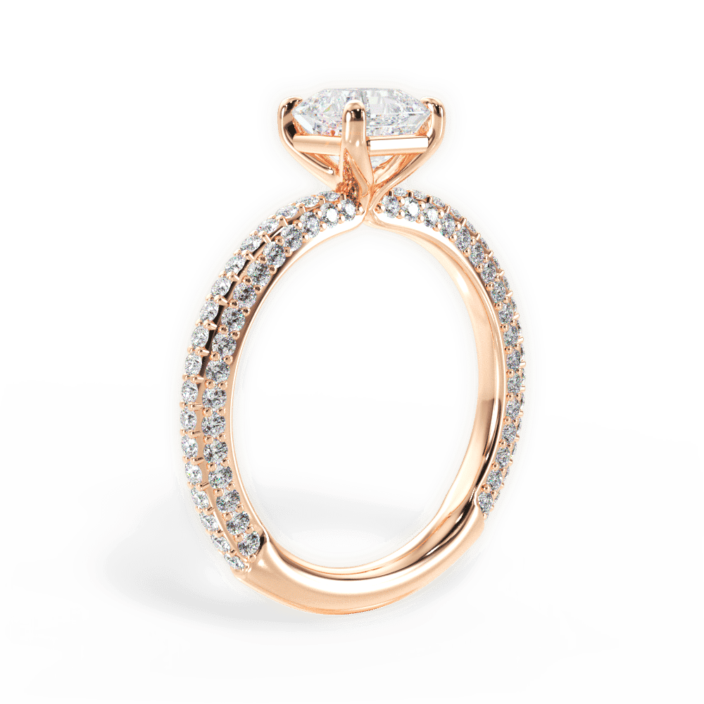 14kt Rose Gold/18kt Rose Gold/asscher/front