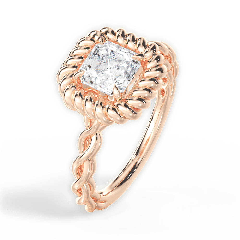 14kt Rose Gold/18kt Rose Gold/asscher/perspective