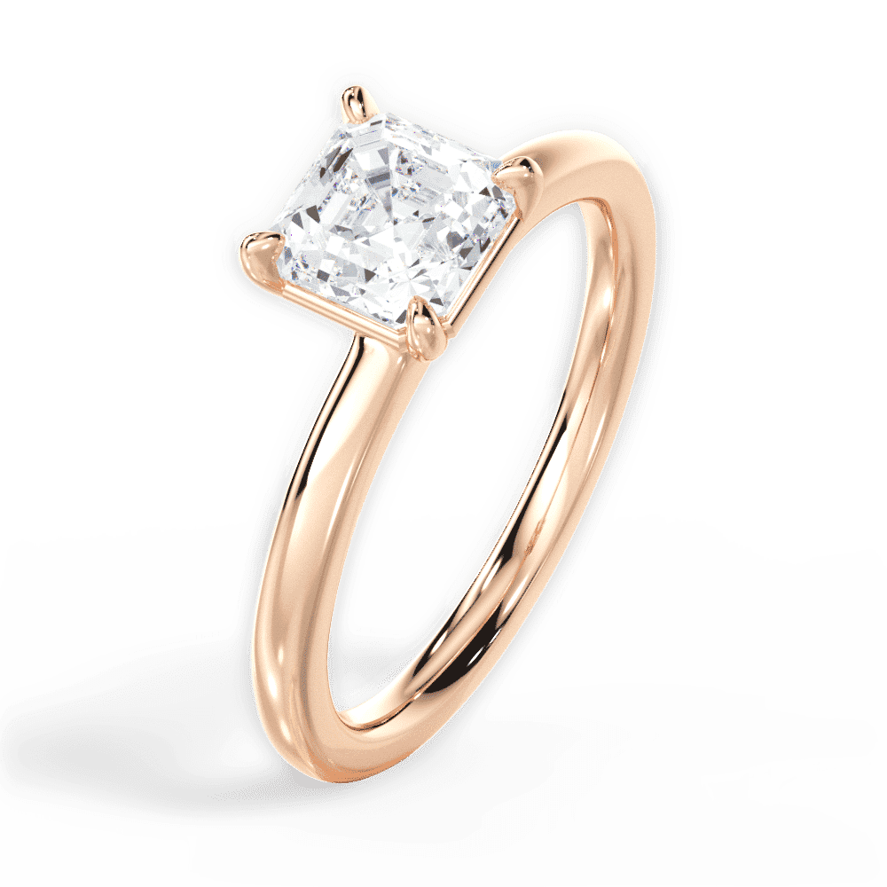 14kt Rose Gold/18kt Rose Gold/asscher/perspective