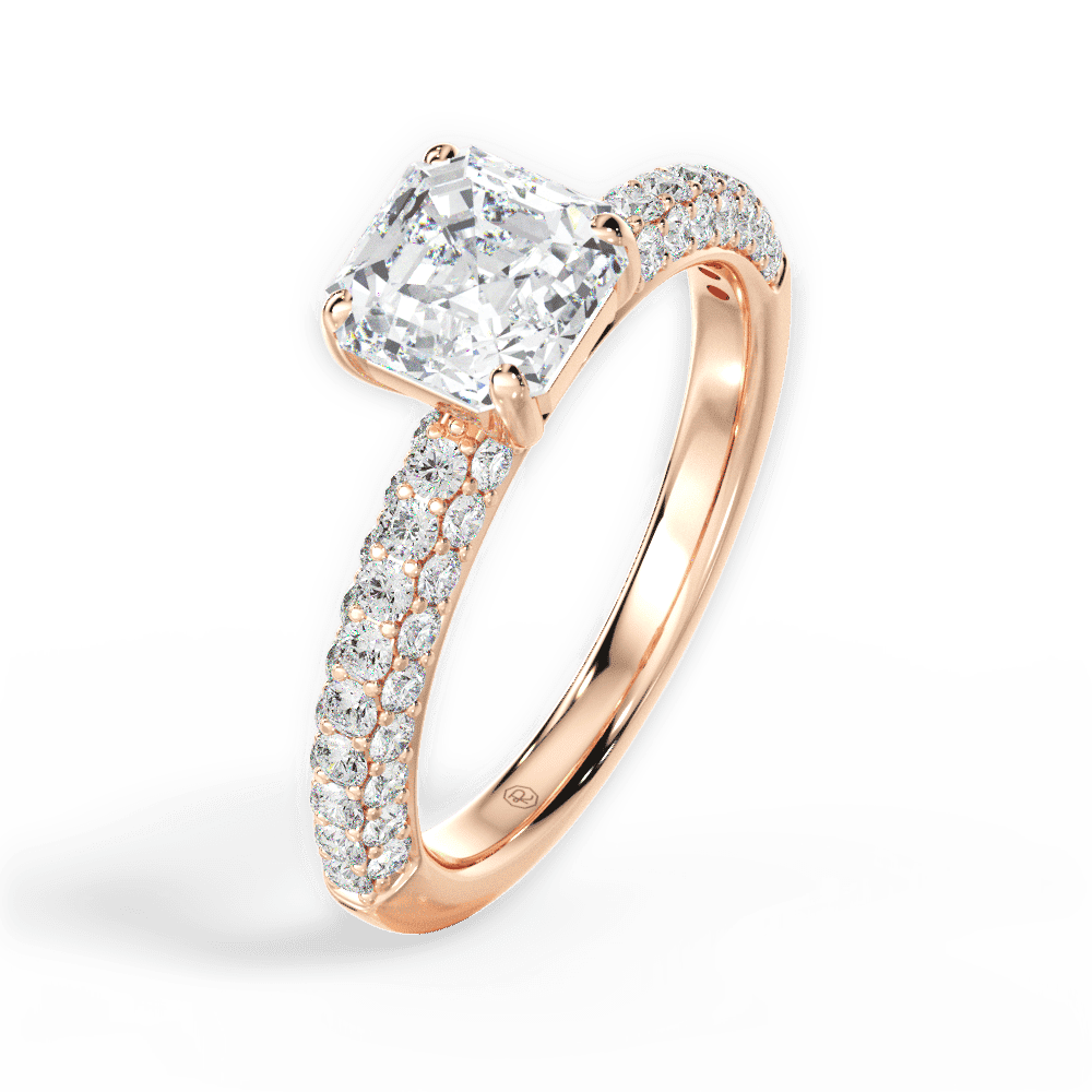 14kt Rose Gold/18kt Rose Gold/asscher/perspective