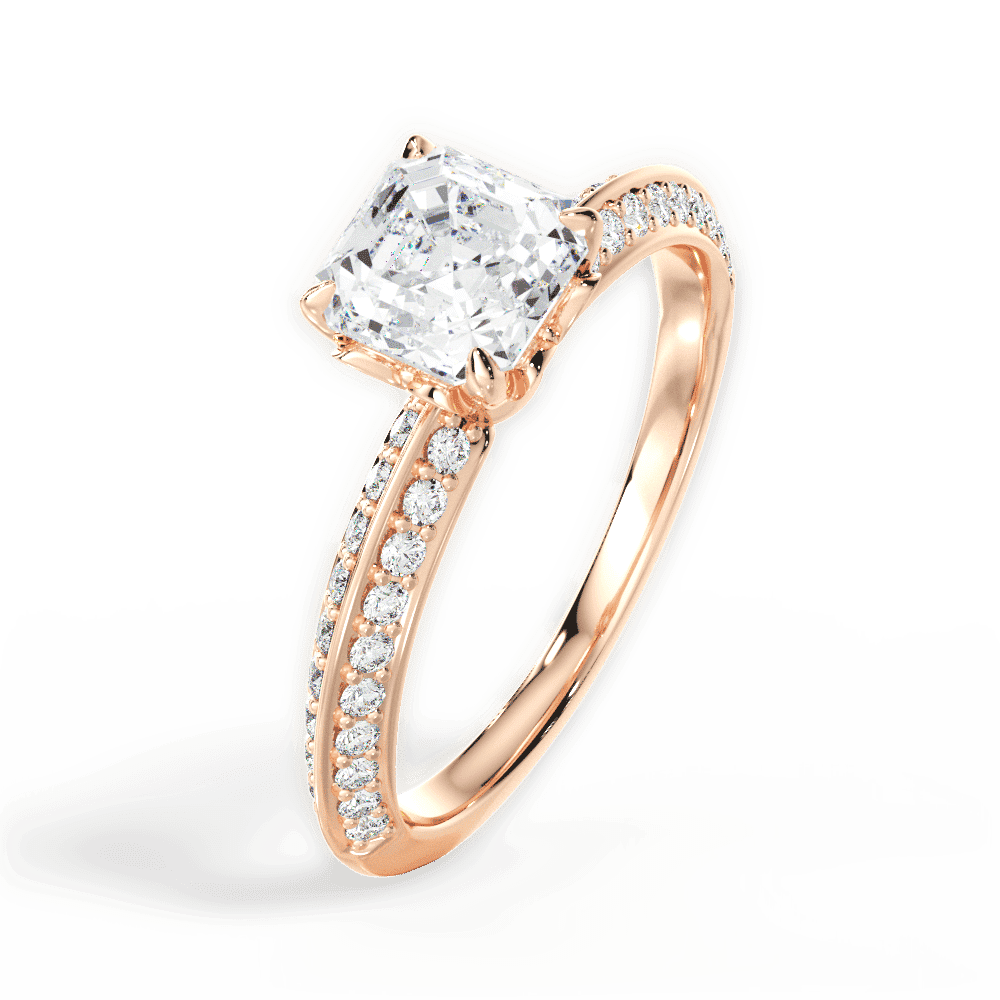 14kt Rose Gold/18kt Rose Gold/asscher/perspective