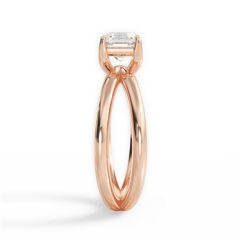 14kt Rose Gold/18kt Rose Gold/asscher/side