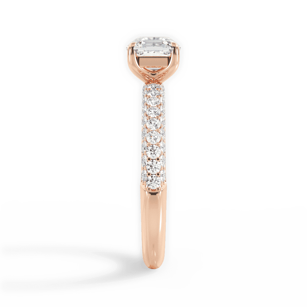 14kt Rose Gold/18kt Rose Gold/asscher/side