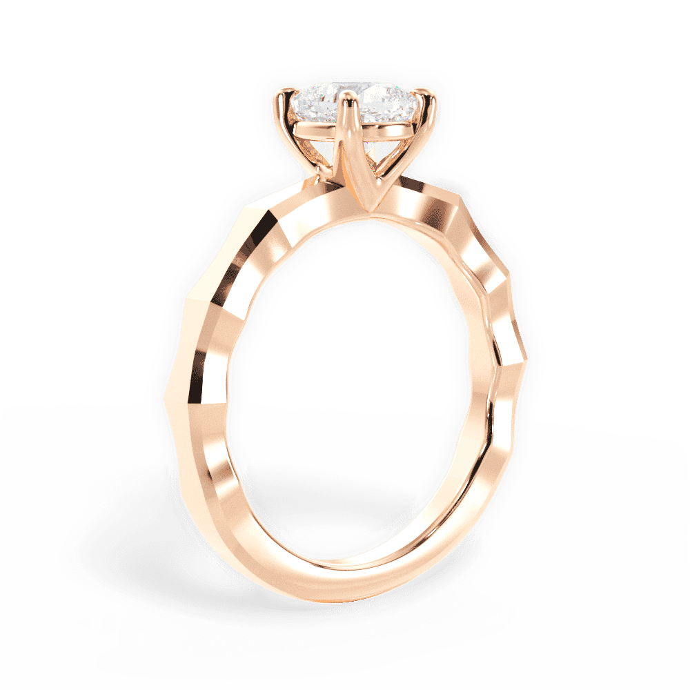 14kt Rose Gold/18kt Rose Gold/cushion/front
