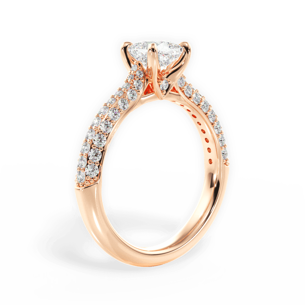 14kt Rose Gold/18kt Rose Gold/cushion/front