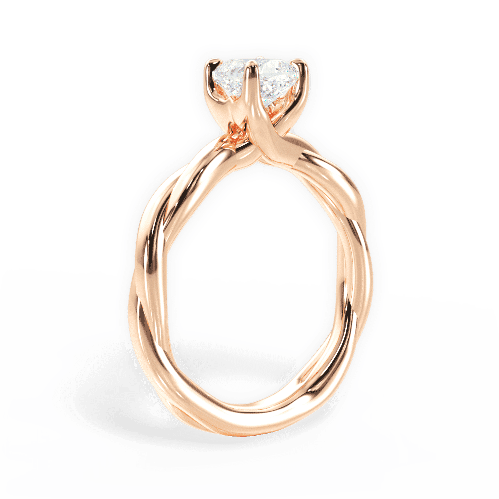 14kt Rose Gold/18kt Rose Gold/cushion/front