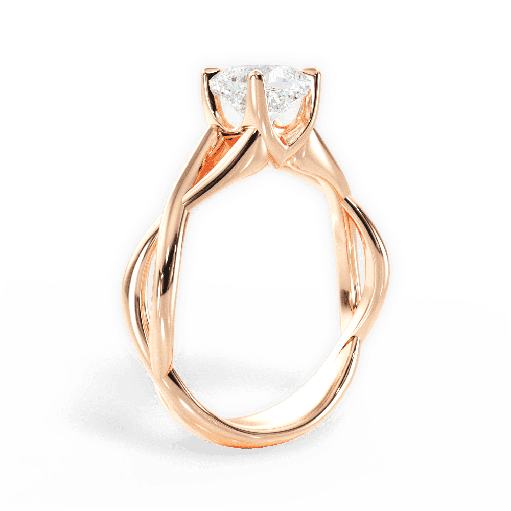 14kt Rose Gold/18kt Rose Gold/cushion/front