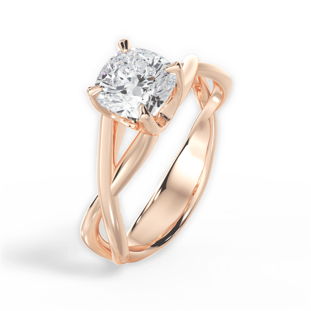 14kt Rose Gold/18kt Rose Gold/cushion/perspective