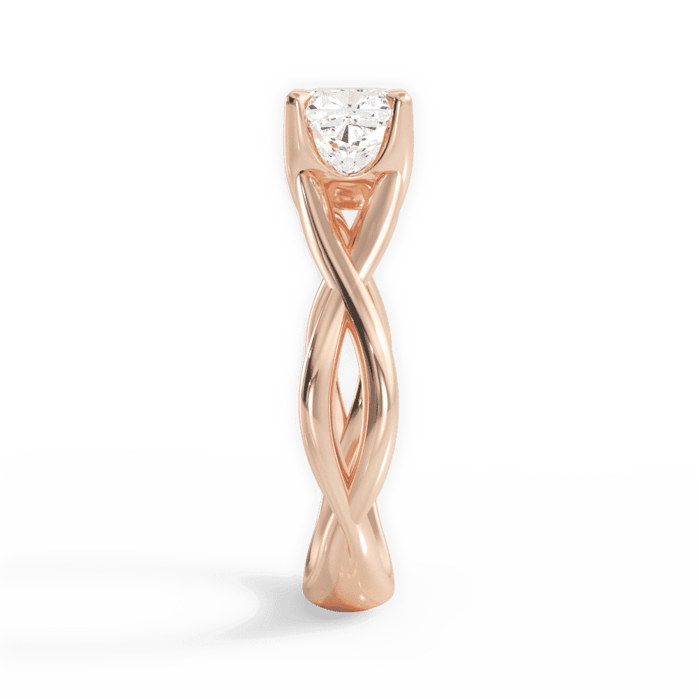 14kt Rose Gold/18kt Rose Gold/cushion/side