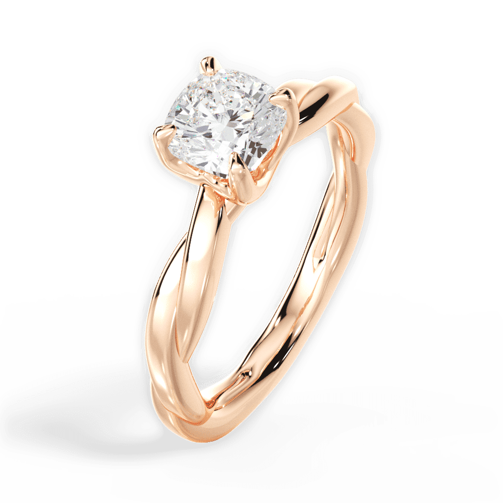 14kt Rose Gold/18kt Rose Gold/cushion/side