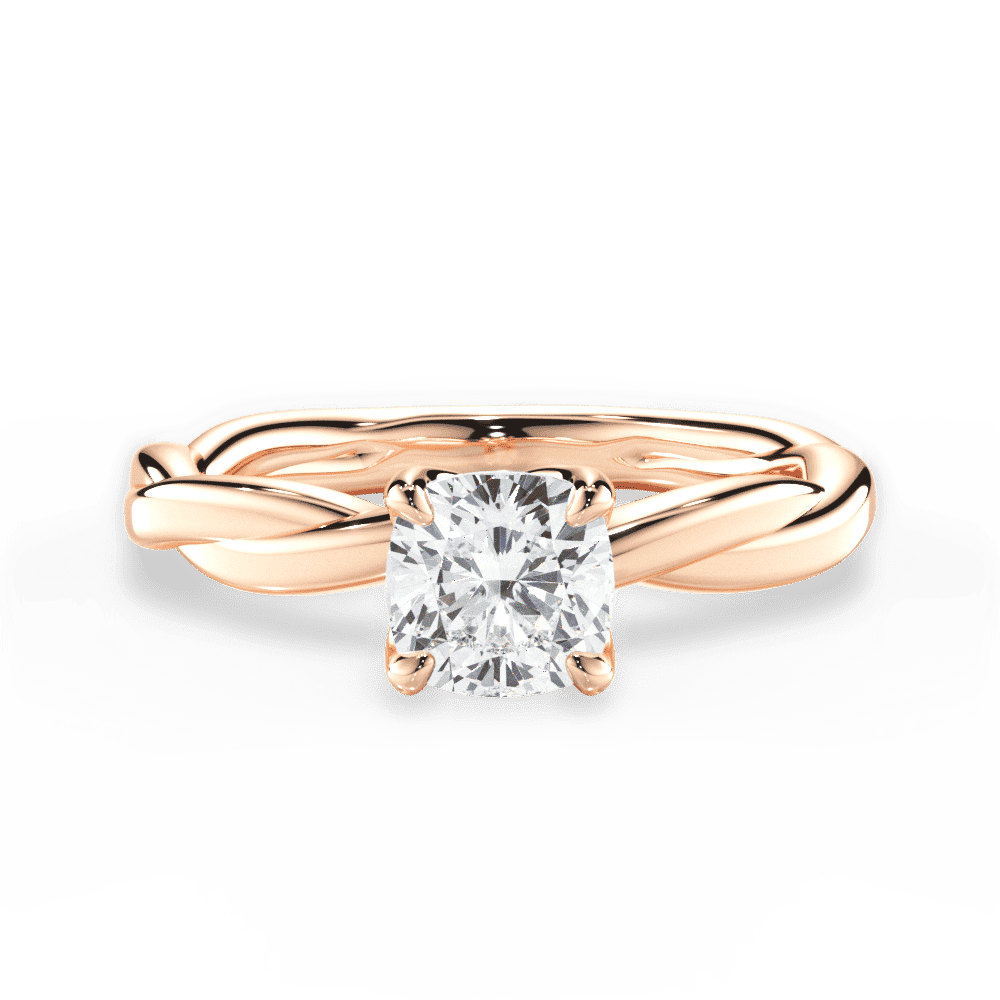 14kt Rose Gold/18kt Rose Gold/cushion/top