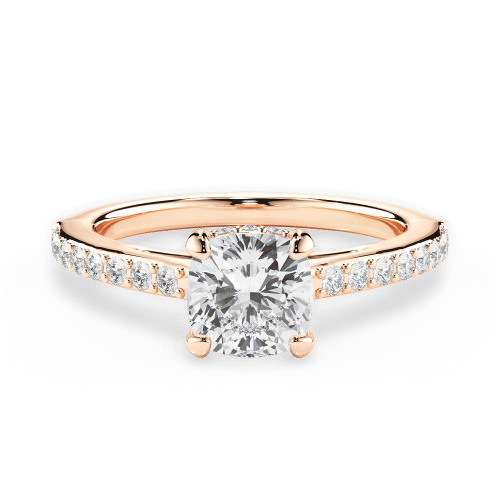 14kt Rose Gold/18kt Rose Gold/cushion/top