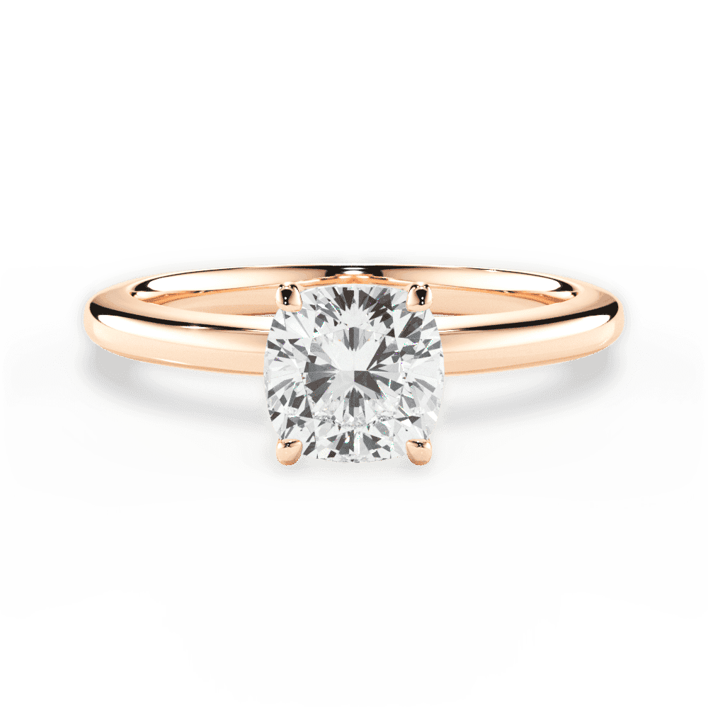 14kt Rose Gold/18kt Rose Gold/cushion/top
