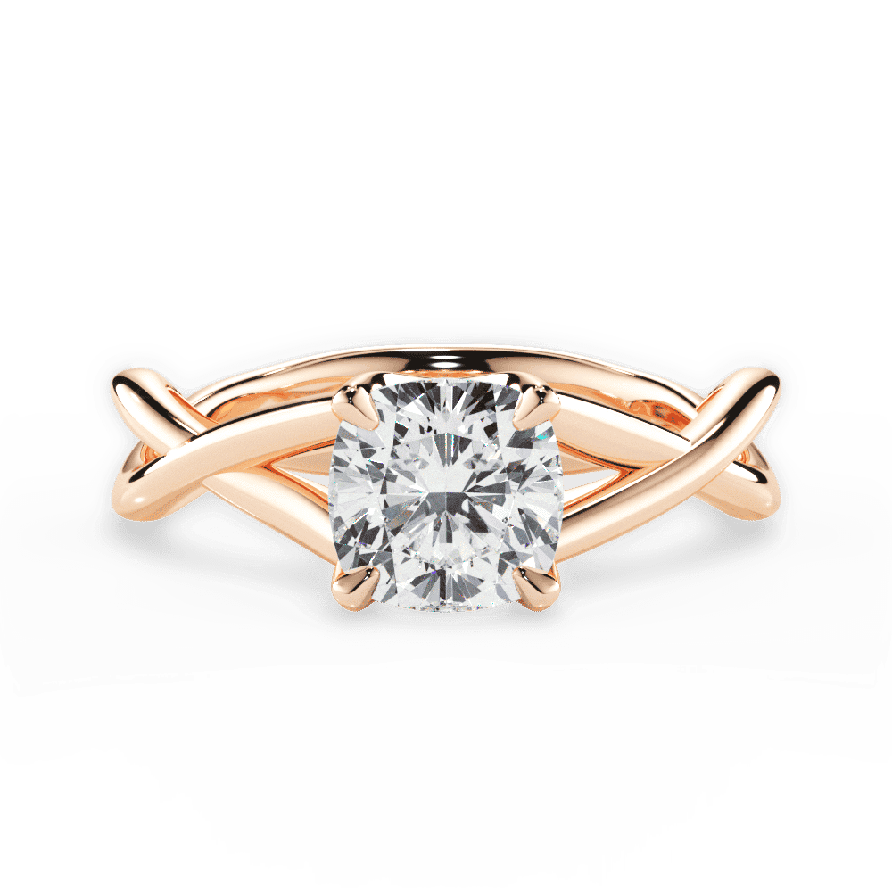 14kt Rose Gold/18kt Rose Gold/cushion/top