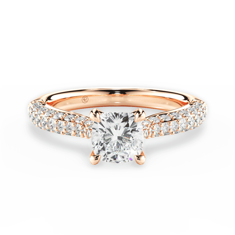 14kt Rose Gold/18kt Rose Gold/cushion/top