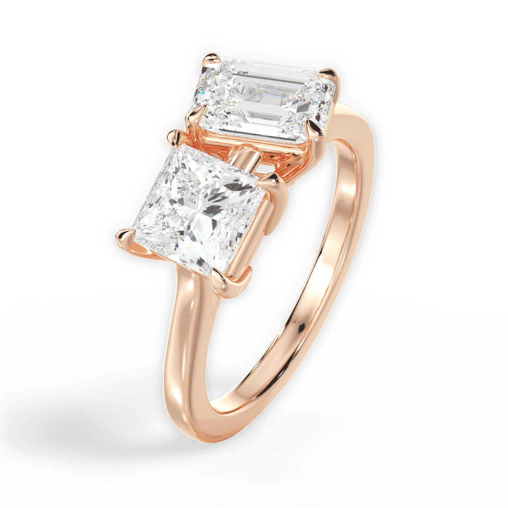 14kt Rose Gold/18kt Rose Gold/emerald/perspective