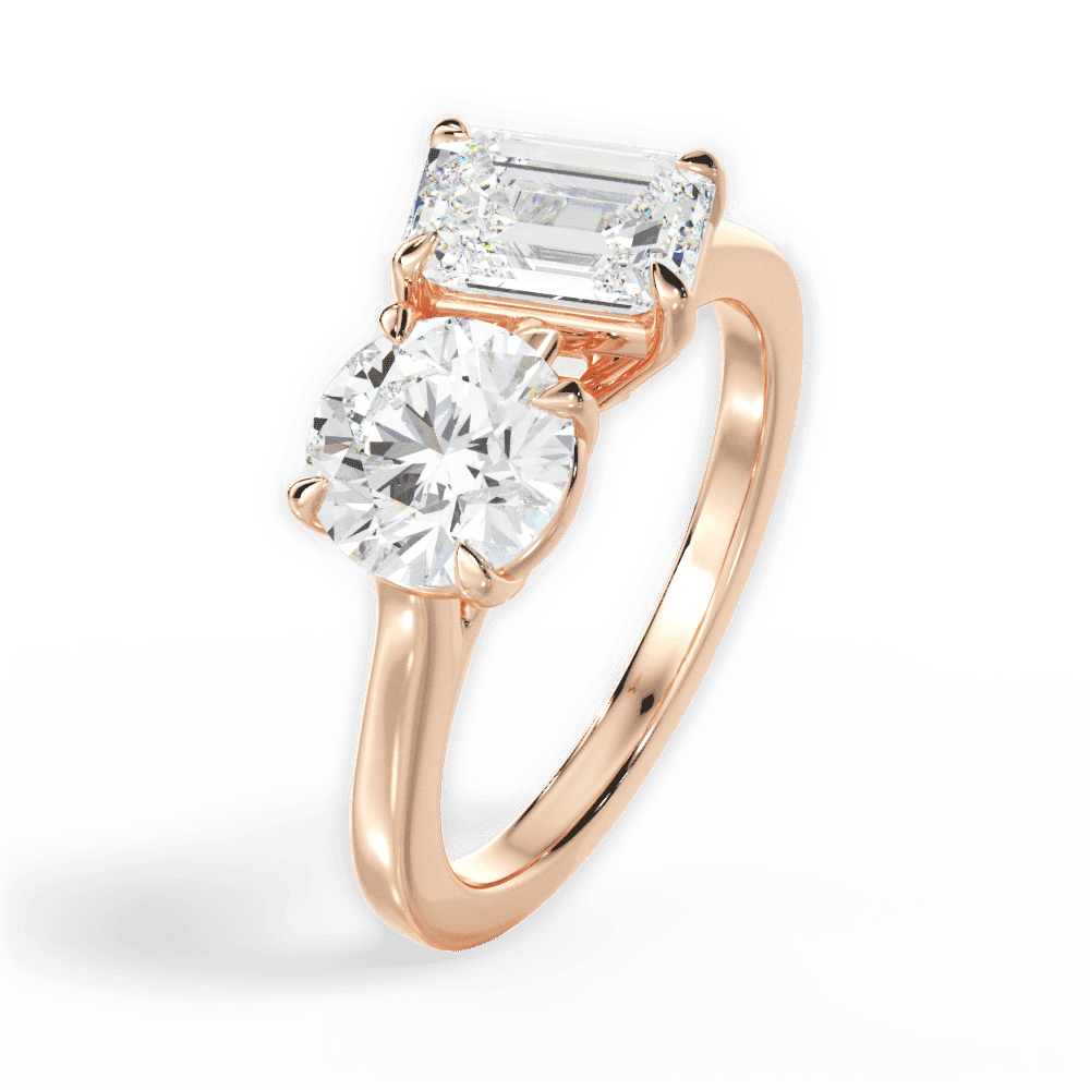 14kt Rose Gold/18kt Rose Gold/emerald/perspective