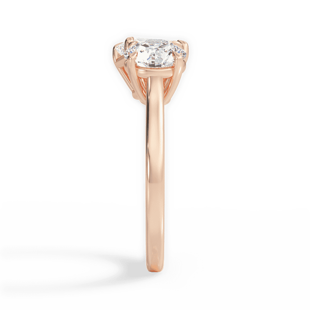 14kt Rose Gold/18kt Rose Gold/emerald/side