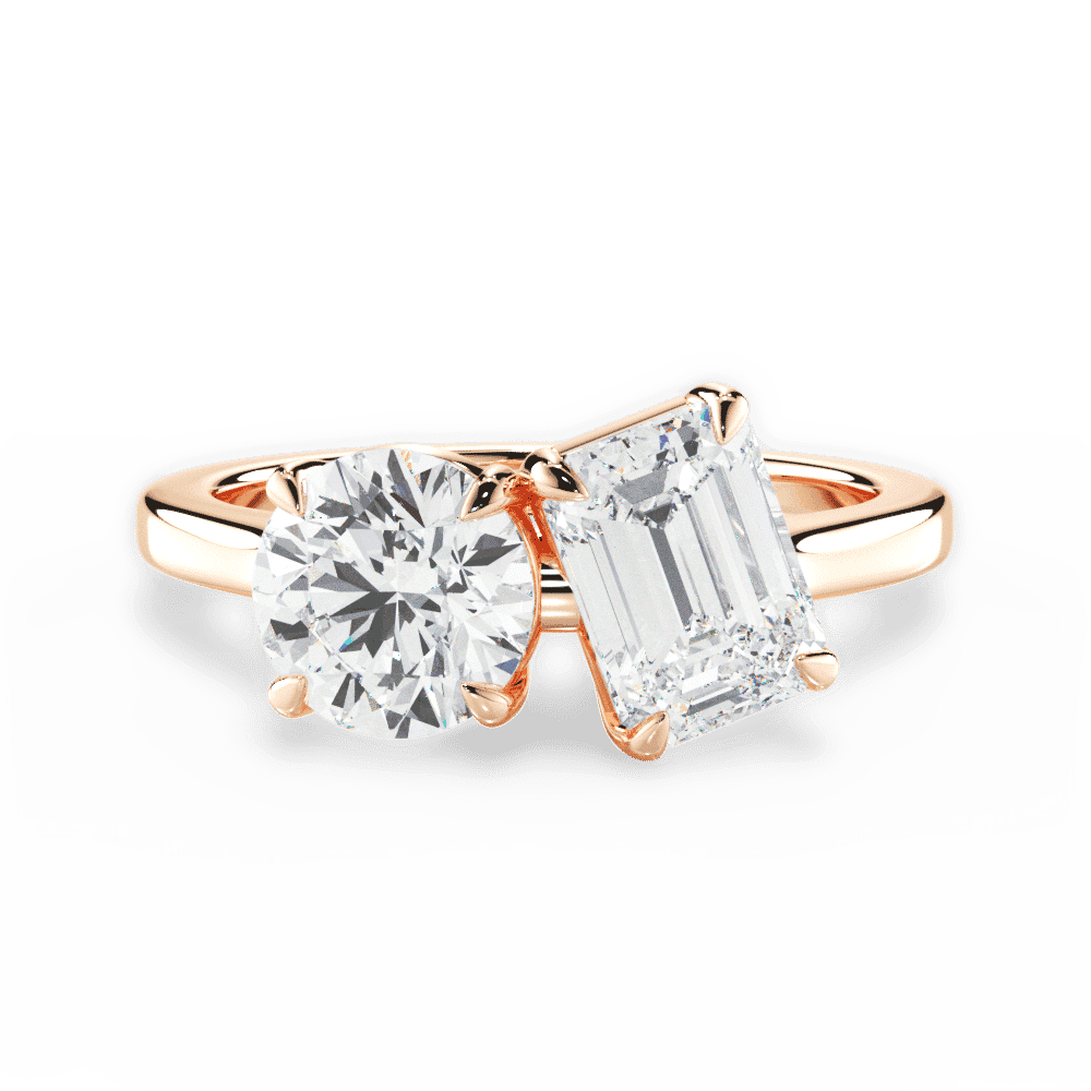 14kt Rose Gold/18kt Rose Gold/emerald/top