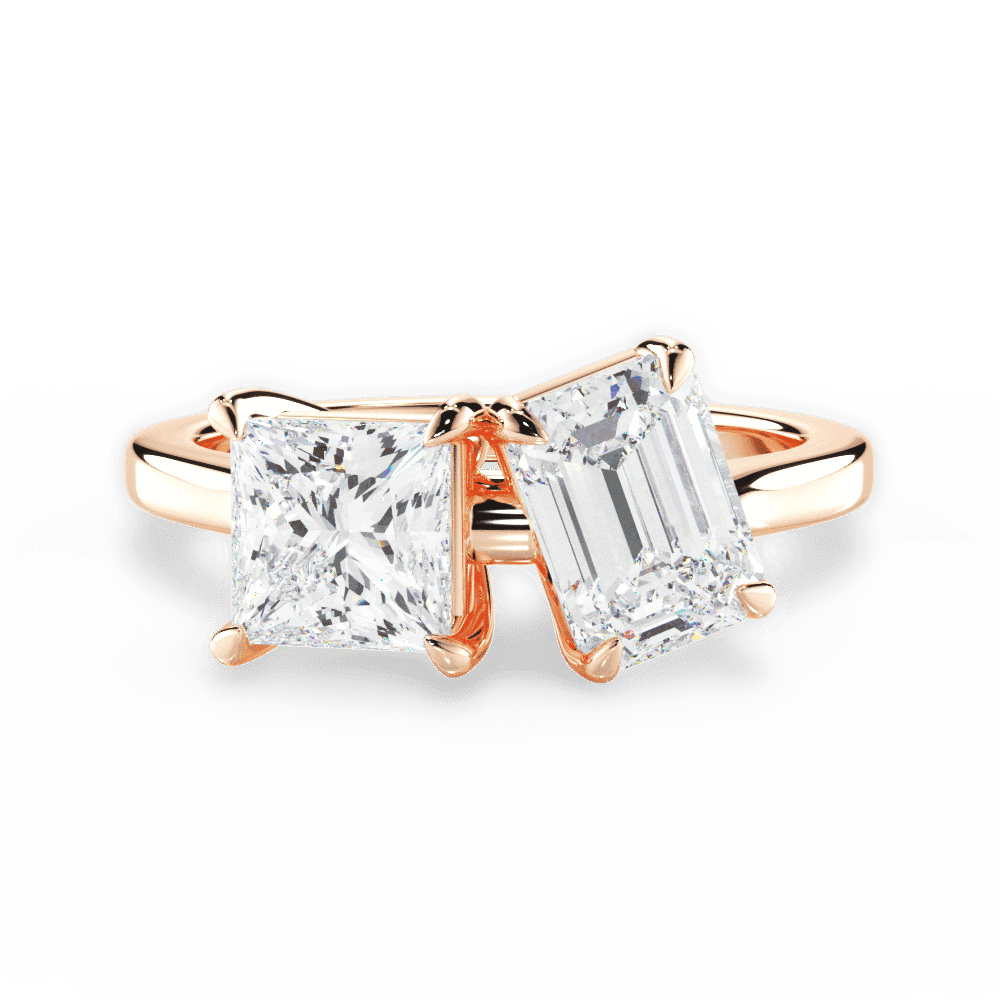 14kt Rose Gold/18kt Rose Gold/emerald/top