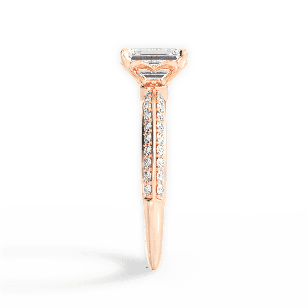 14kt Rose Gold/18kt Rose Gold/emerald/side