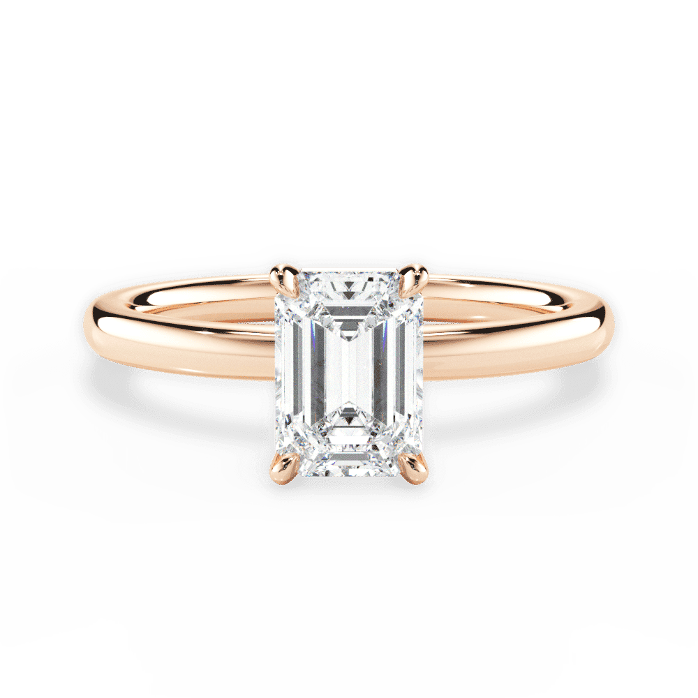 14kt Rose Gold/18kt Rose Gold/emerald/top