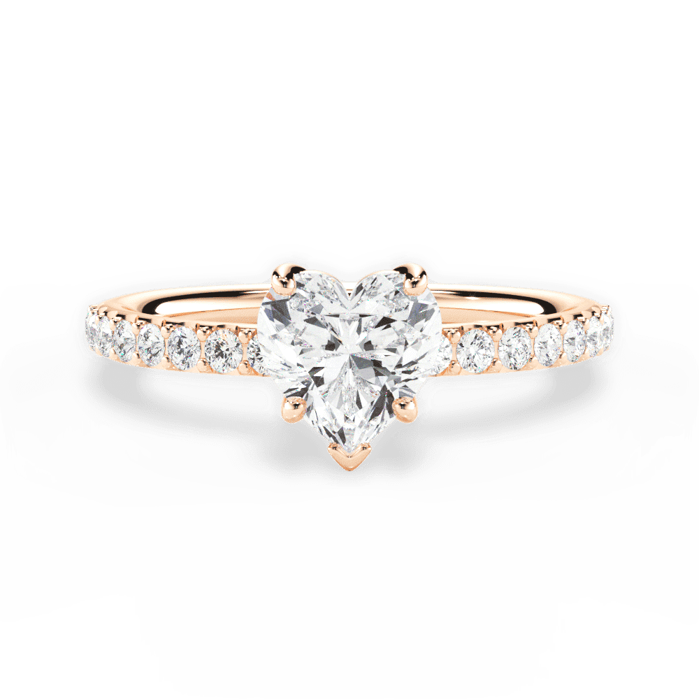 14kt Rose Gold/18kt Rose Gold/heart/top