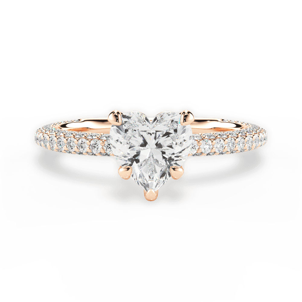 14kt Rose Gold/18kt Rose Gold/heart/top