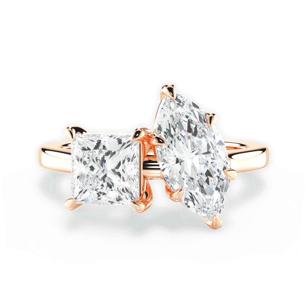 14kt Rose Gold/18kt Rose Gold/marquise/top