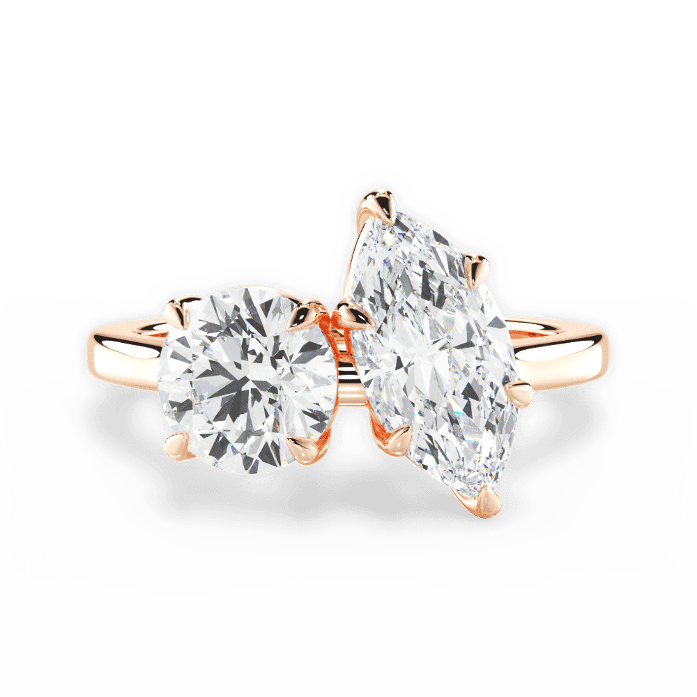 14kt Rose Gold/18kt Rose Gold/marquise/top