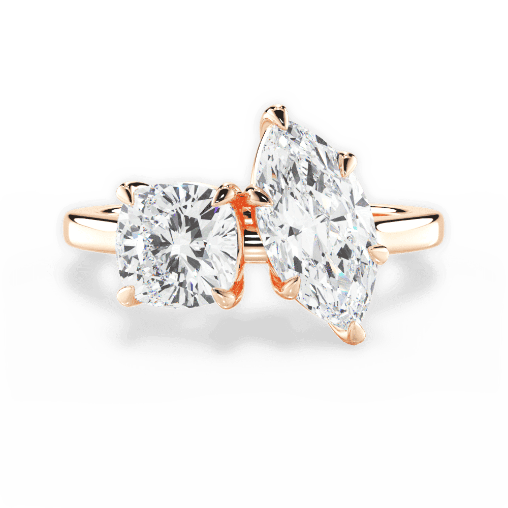 14kt Rose Gold/18kt Rose Gold/marquise/top
