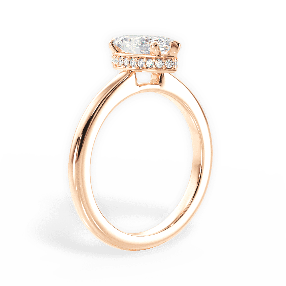 14kt Rose Gold/18kt Rose Gold/marquise/front