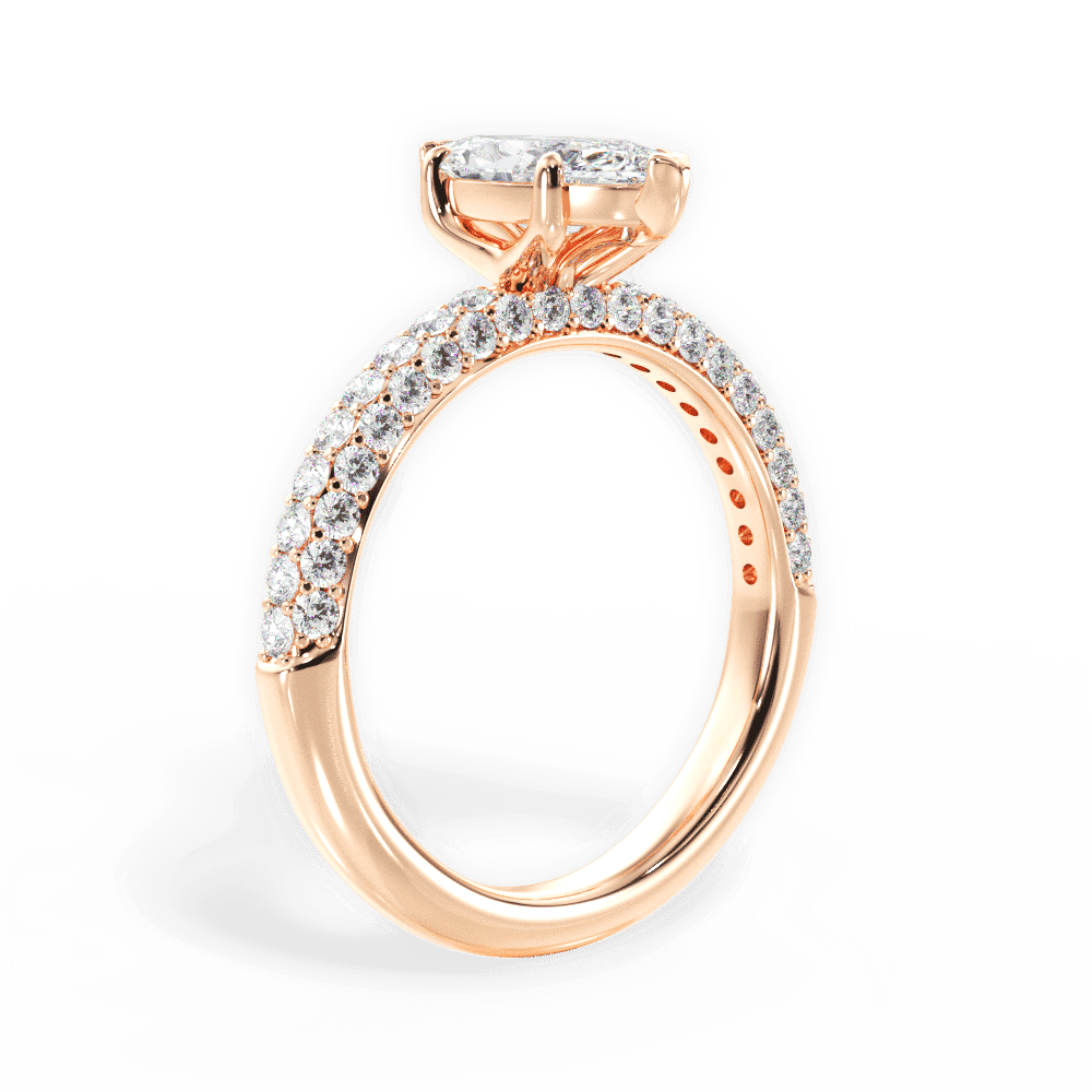 14kt Rose Gold/18kt Rose Gold/marquise/front