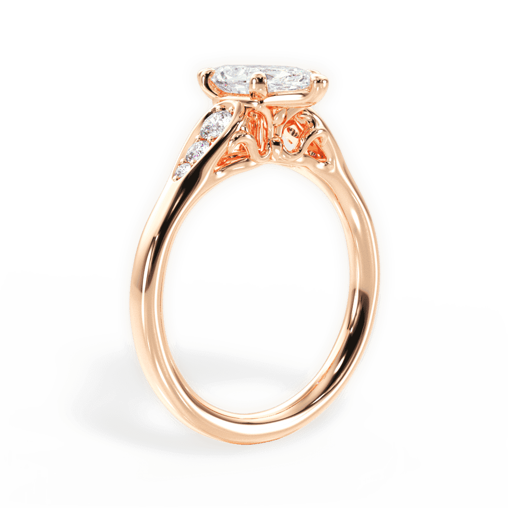 14kt Rose Gold/18kt Rose Gold/marquise/front