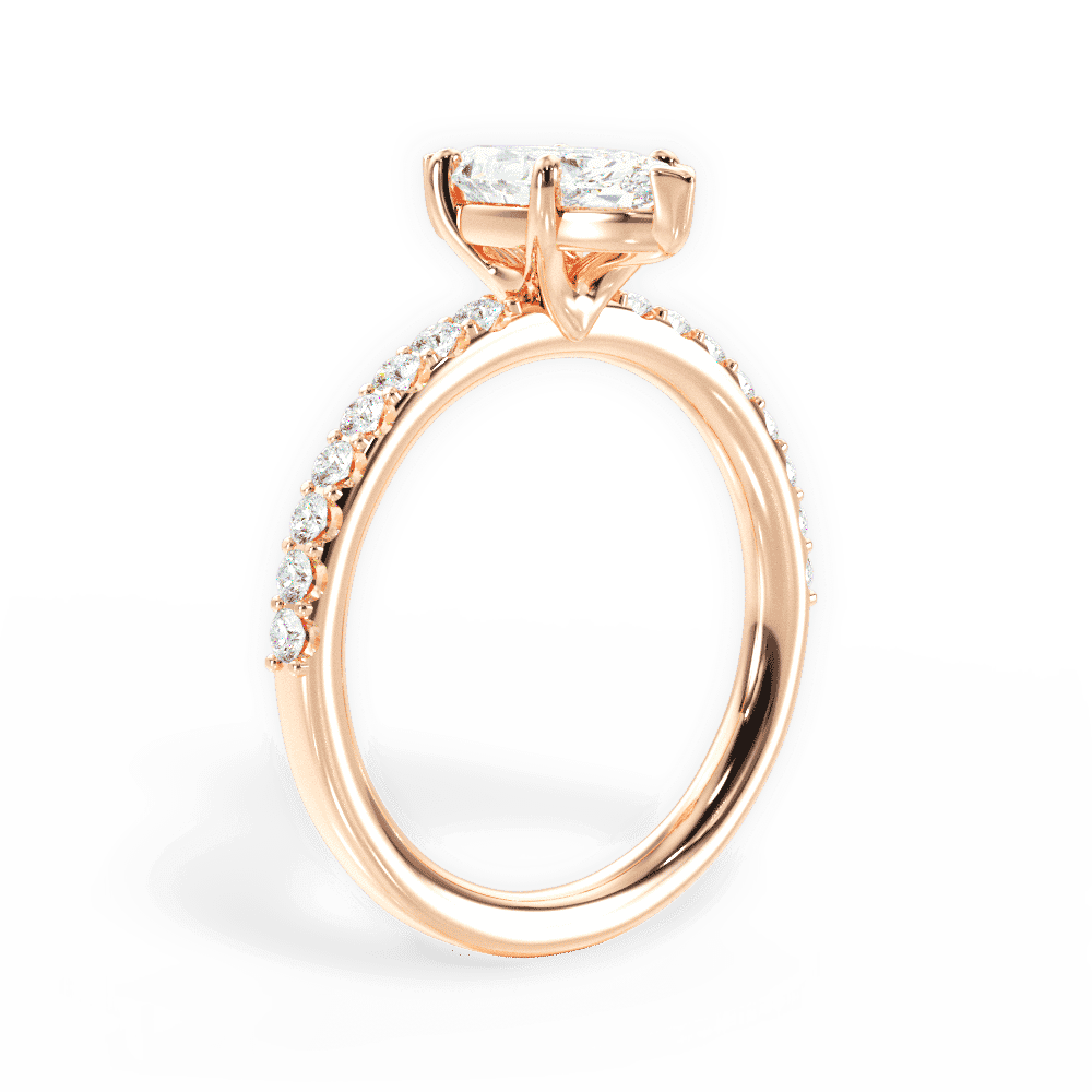 14kt Rose Gold/18kt Rose Gold/marquise/front