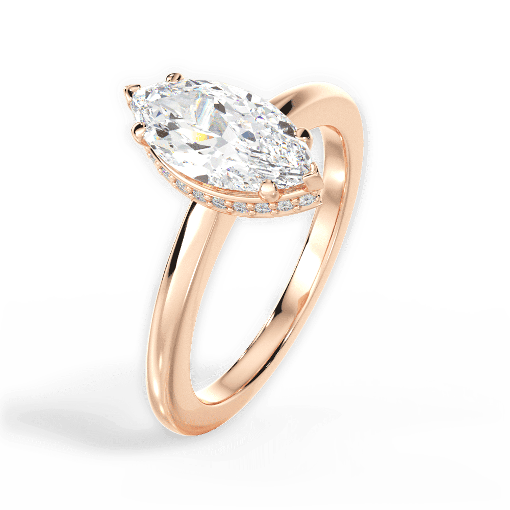 14kt Rose Gold/18kt Rose Gold/marquise/perspective