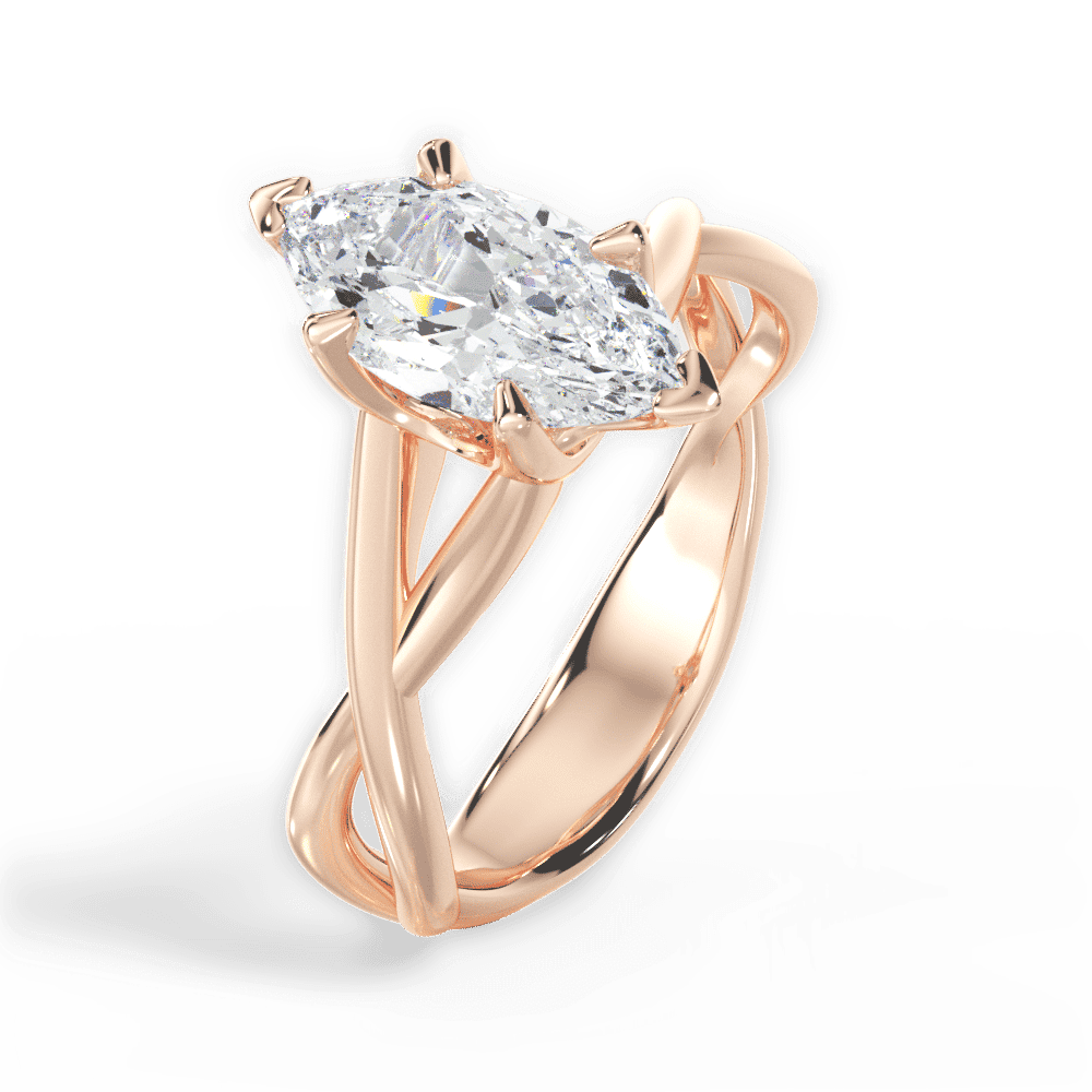 14kt Rose Gold/18kt Rose Gold/marquise/perspective