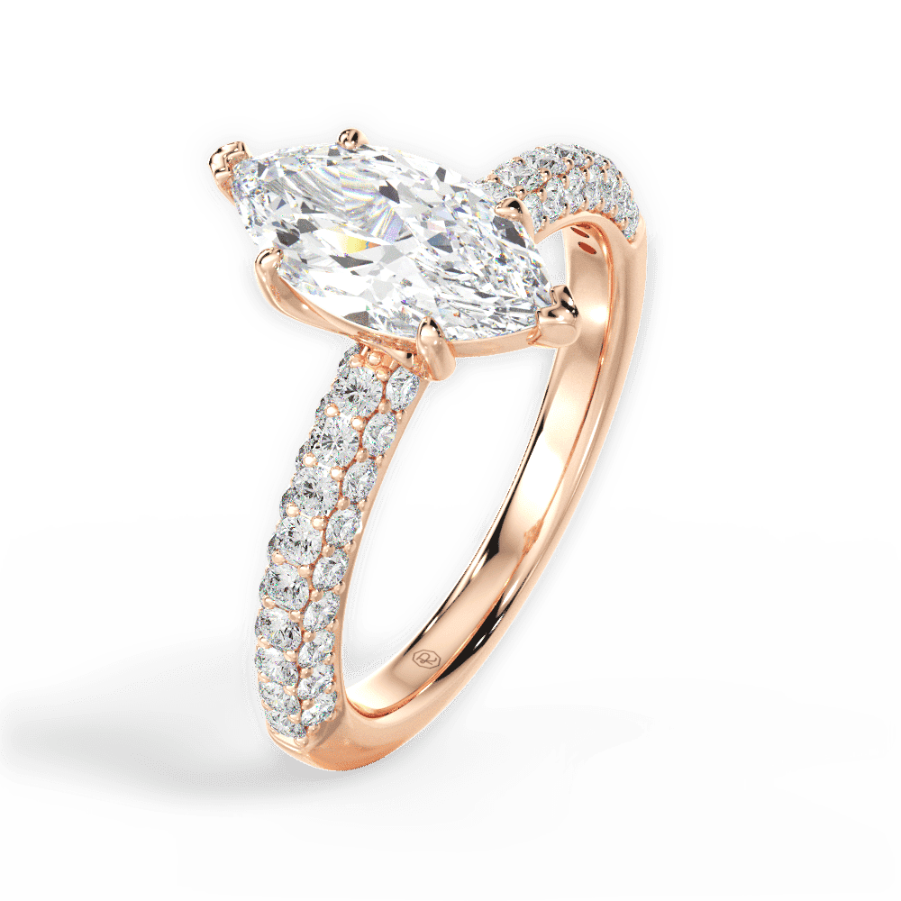 14kt Rose Gold/18kt Rose Gold/marquise/perspective