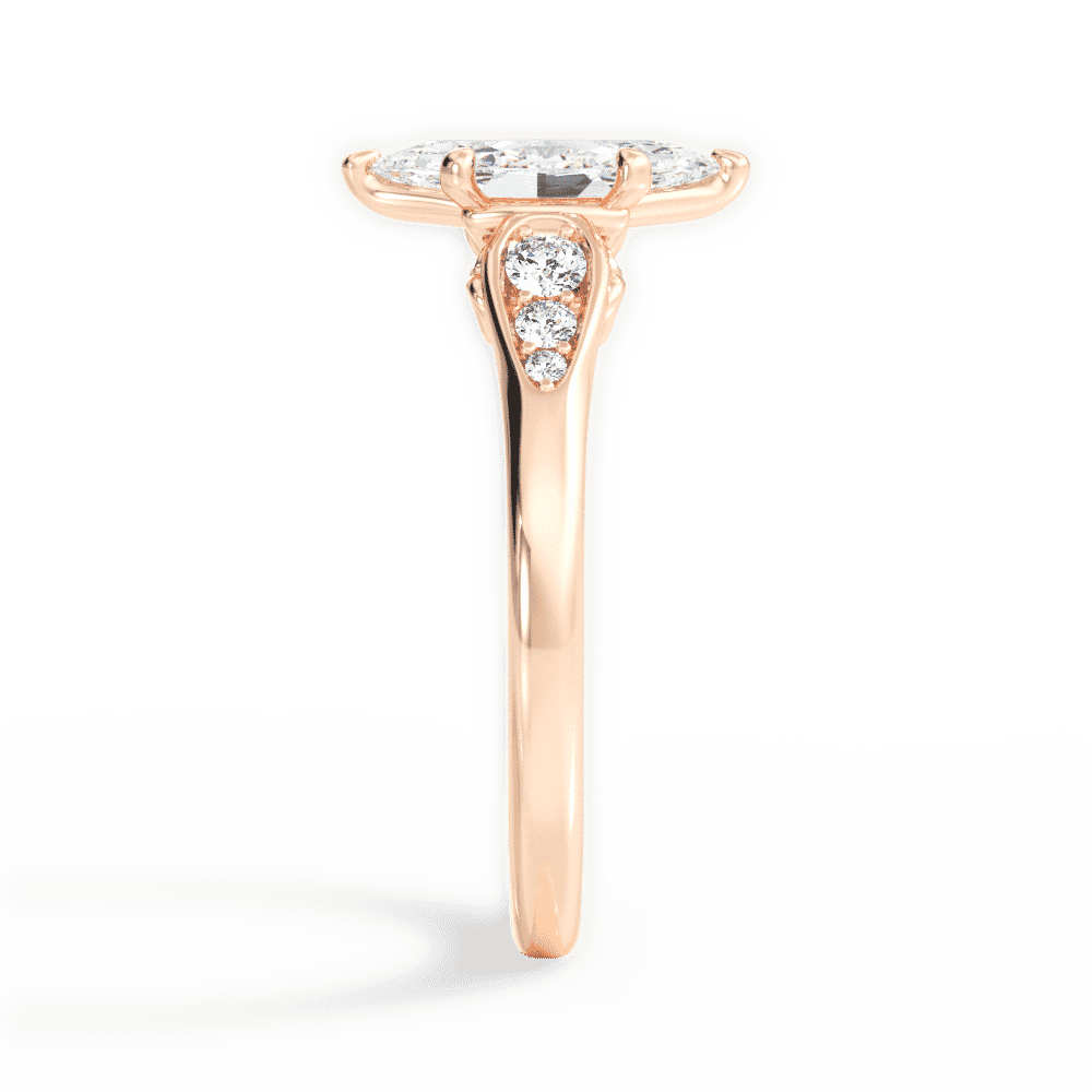14kt Rose Gold/18kt Rose Gold/marquise/side