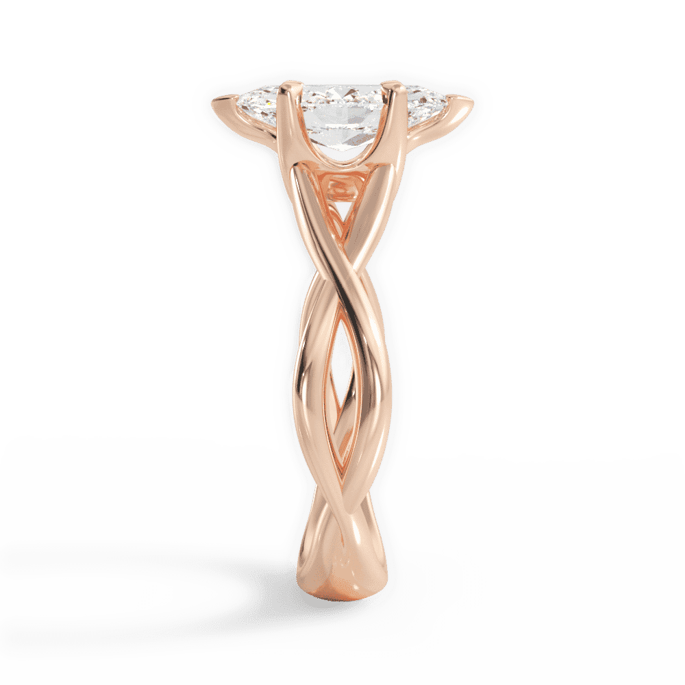14kt Rose Gold/18kt Rose Gold/marquise/side