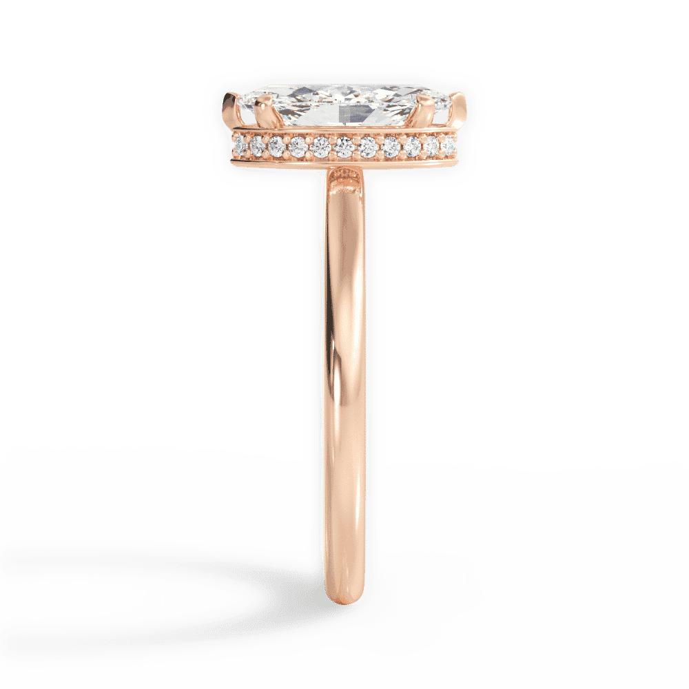 14kt Rose Gold/18kt Rose Gold/marquise/side