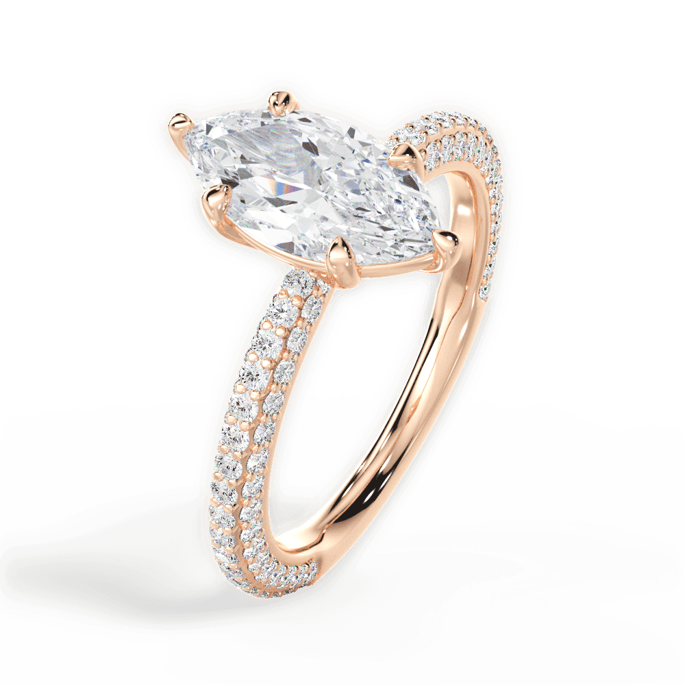 14kt Rose Gold/18kt Rose Gold/marquise/side