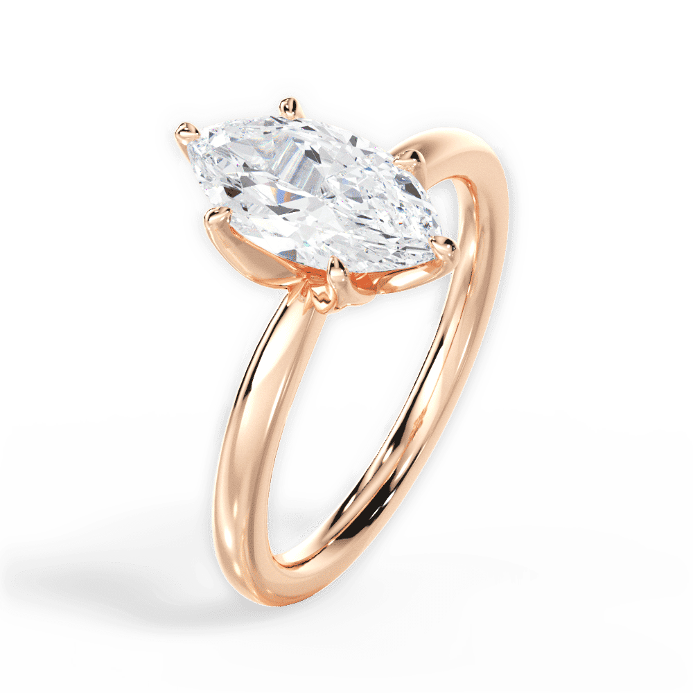 14kt Rose Gold/18kt Rose Gold/marquise/side